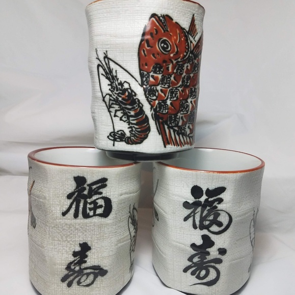 Tall Vtg Japanese tea tumblers set - Picture 4 of 8